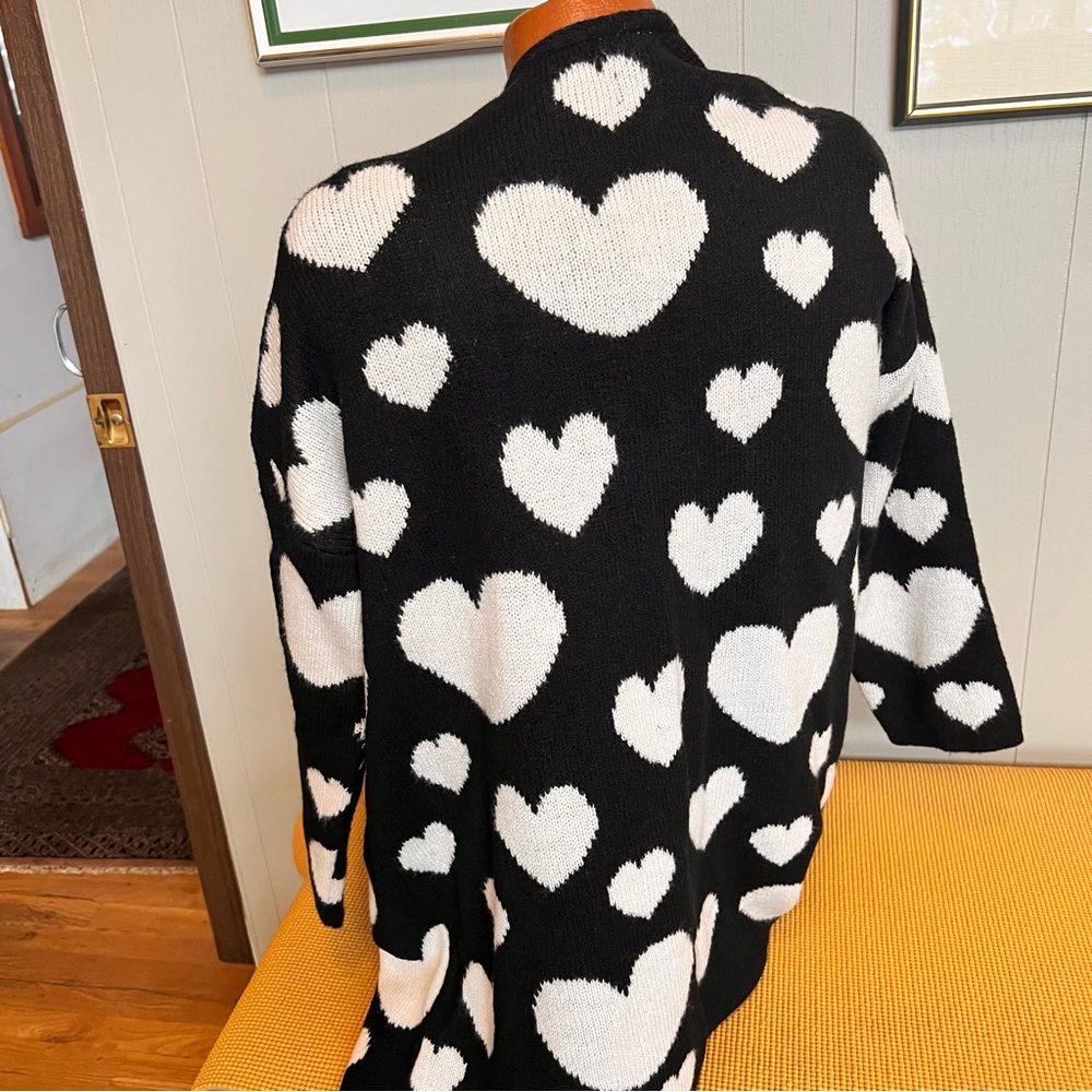 Maeve by Anthropologie Halley hearts grannie cardigan pockets very oversized S - Picture 5 of 13